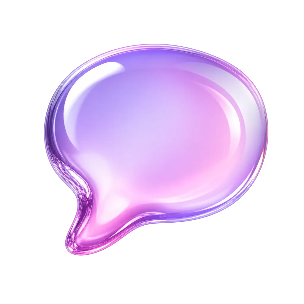 Abstracte glanzende 3D-vorm in paars en roze als subtiel welkomstelement