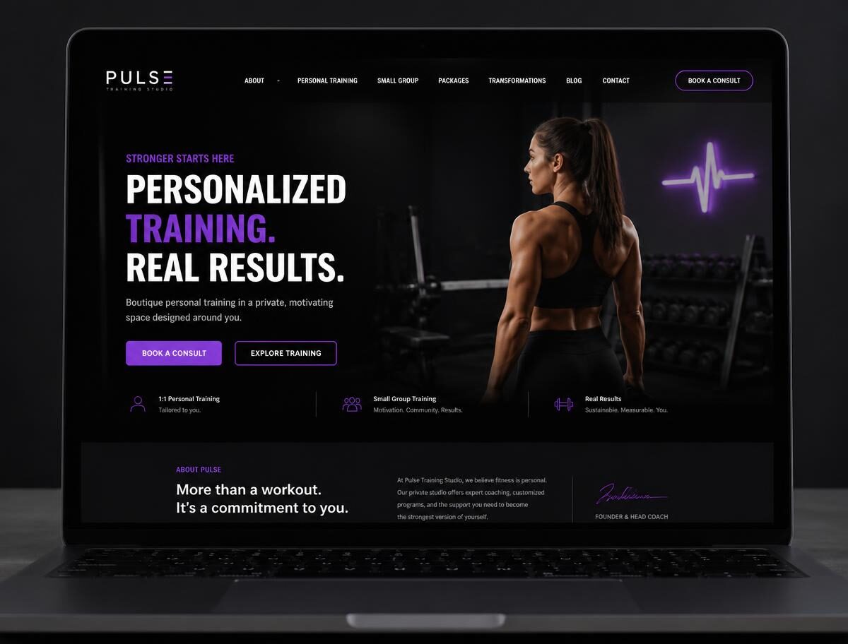 Website ontworpen door Creadi voor Pulse Training Studio